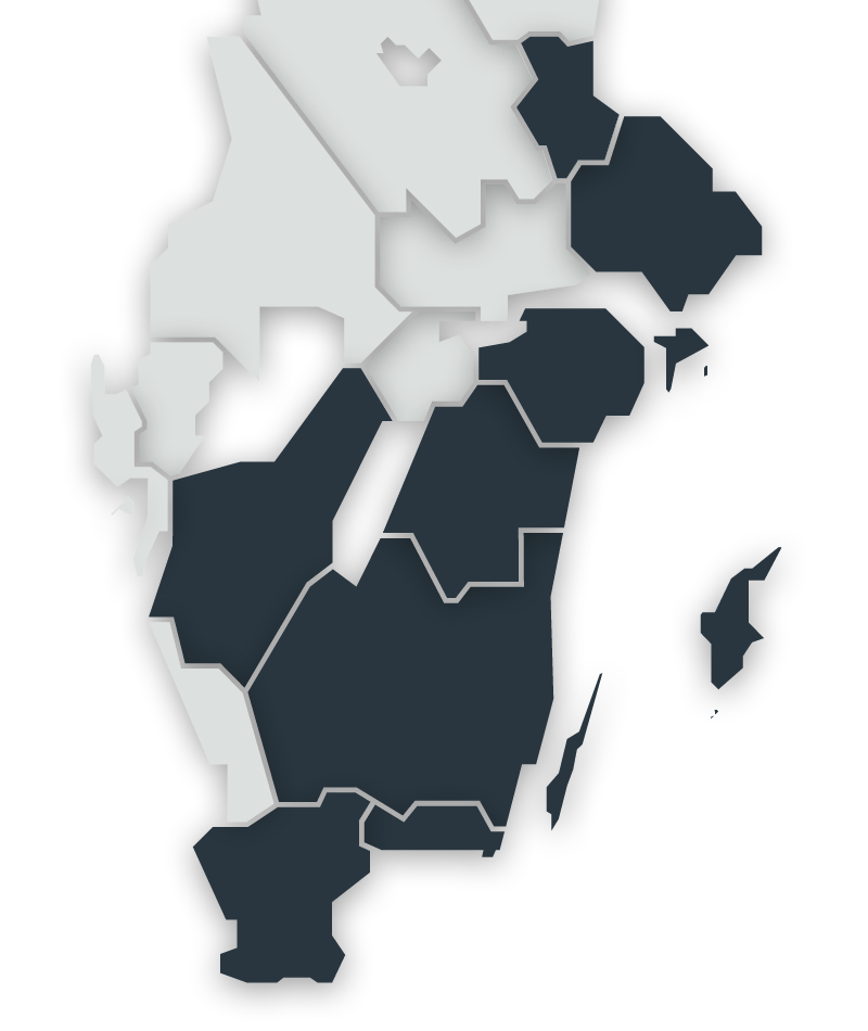 Selatek Sverigekarta Geografisk Närvaro